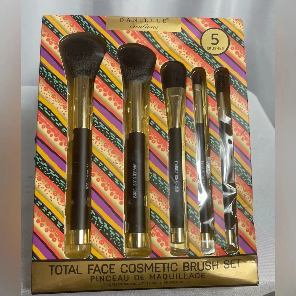 Danielle Creations Total Face Cosmetic Brush Set 5 Brushes Brand New In Box